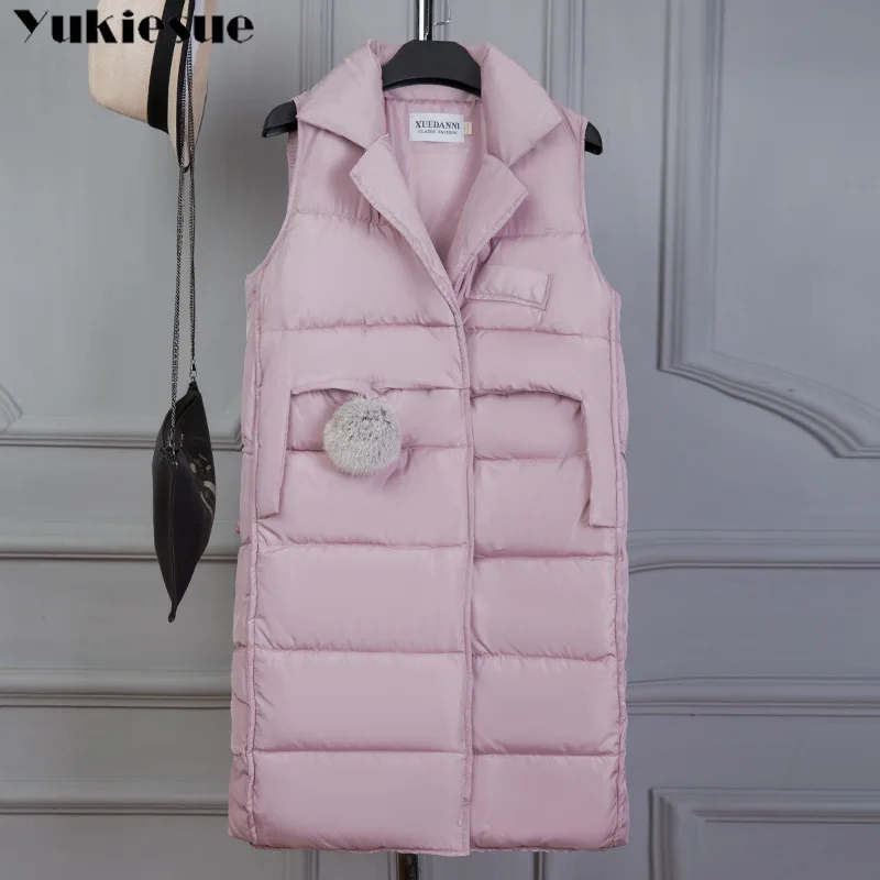 Women Vest 2018 Fashion Winter Solid Vest long Silm Cotton Down Waistcoat Female Thick Warm Sleeveless women's Vests Plus Size