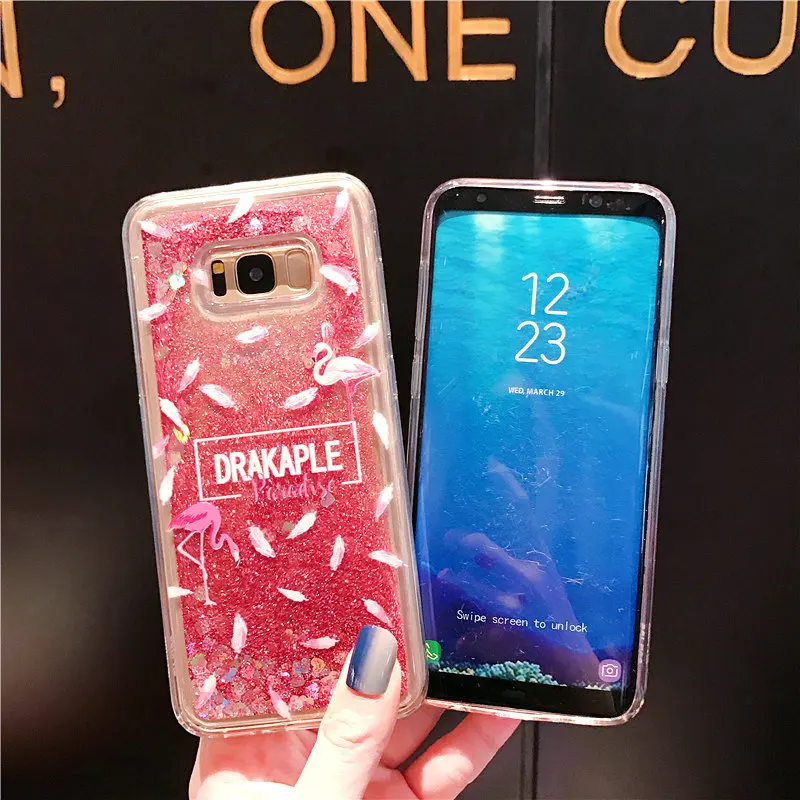 For Samsung J2 J5 J7 Prime Pro J3 J4 J6 Plus J8 2018 Dynamic Liquid Flowing TPU Soft Rubber Phone Case Feather Flamingo Pattern |