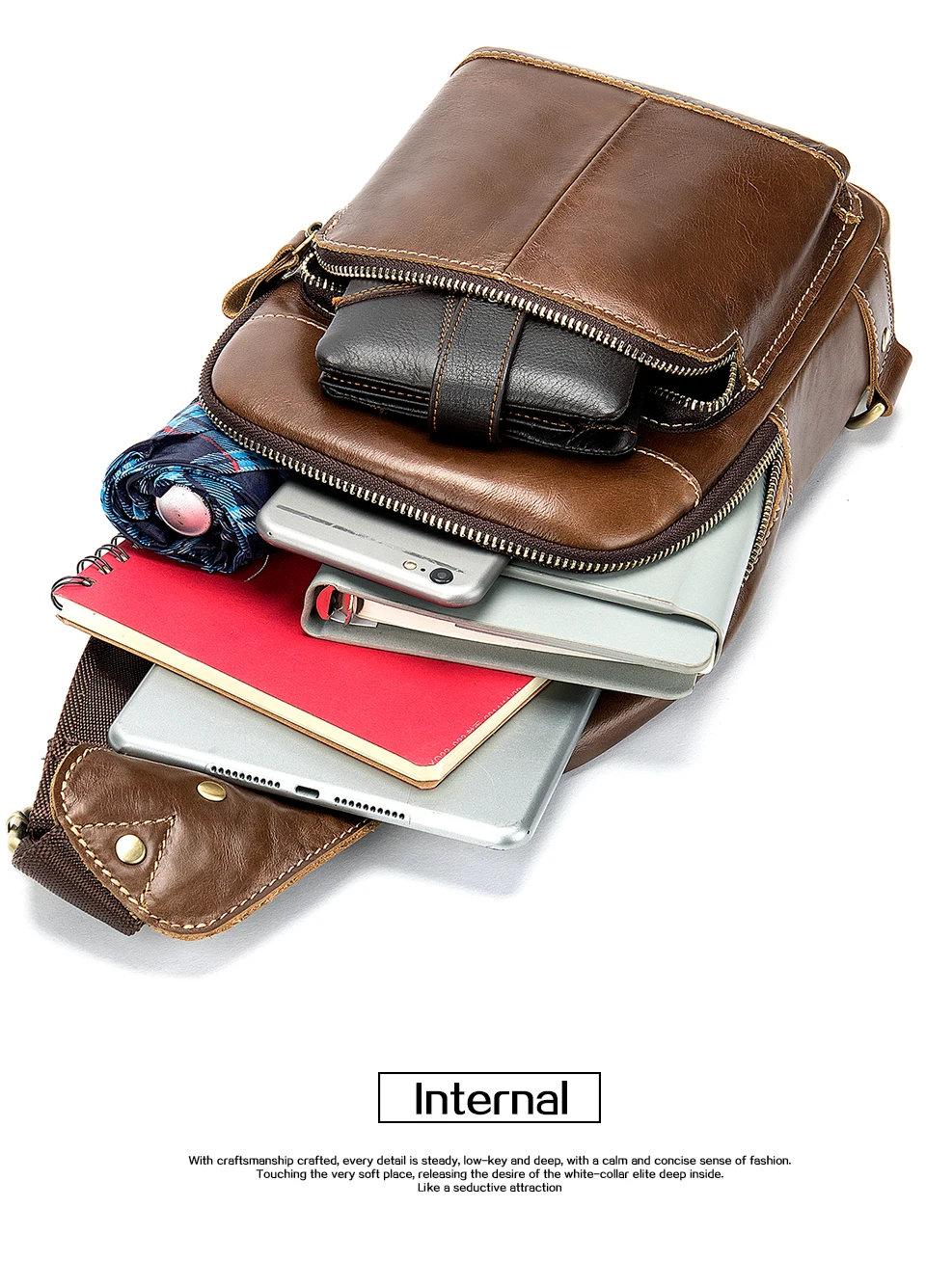 Мужская сумка через плечо WESTAL, натуральная кожа, слинг/нагрудные сумки, повседневные сумки через плечо для мужчин, сумка через плечо, зарядка через USB, нагрудная сумка 8575