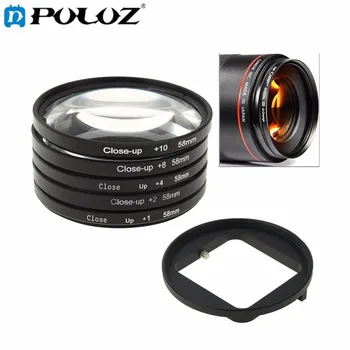 

For Go Pro Accessories 6 in 1 58mm Close-Up Lens Filter Macro Lens Filter + Filter Adapter Ring for GoPro HERO3 HERO 3