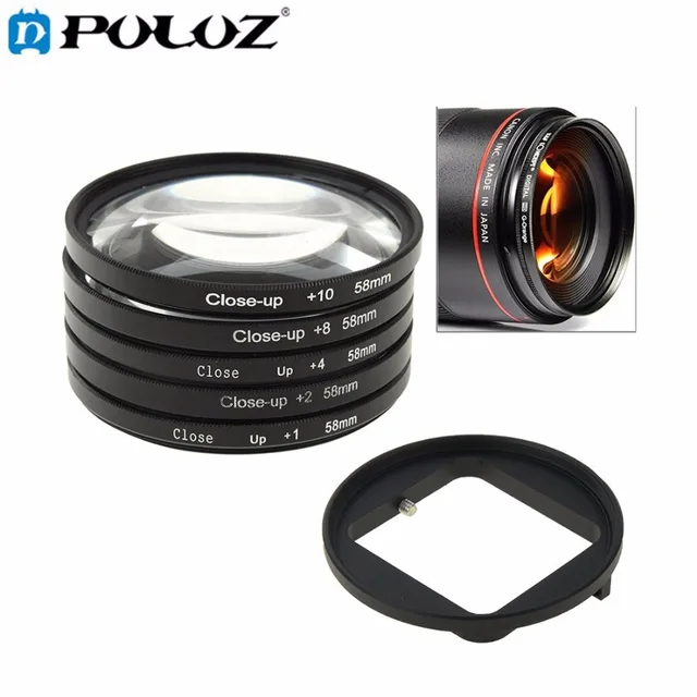 Special Offers For Go Pro Accessories  6 in 1 58mm Close-Up Lens Filter Macro Lens Filter + Filter Adapter Ring for GoPro HERO3  HERO 3