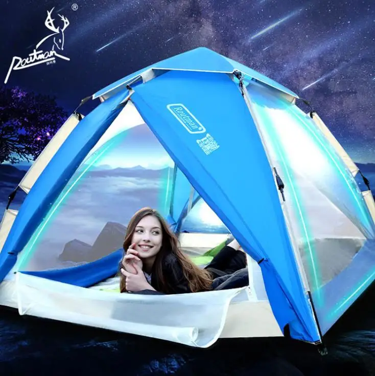 

[Transparent] Tent Outdoor 3-4 People Automatic Hydraulic Tent Family Double Wild Camping Camping Tent