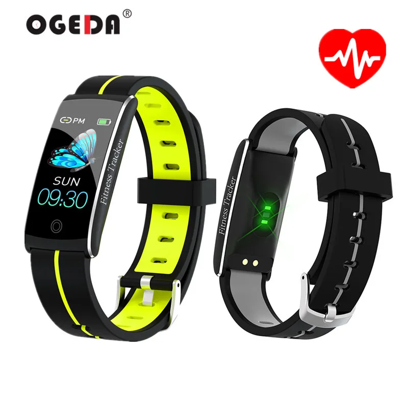 

OGEDA 2019 Smart Bracelet Men Women Android IOS Heart Rate Sleep Monitor Fitness Blood Pressure Waterproof Stopwatch Reloj