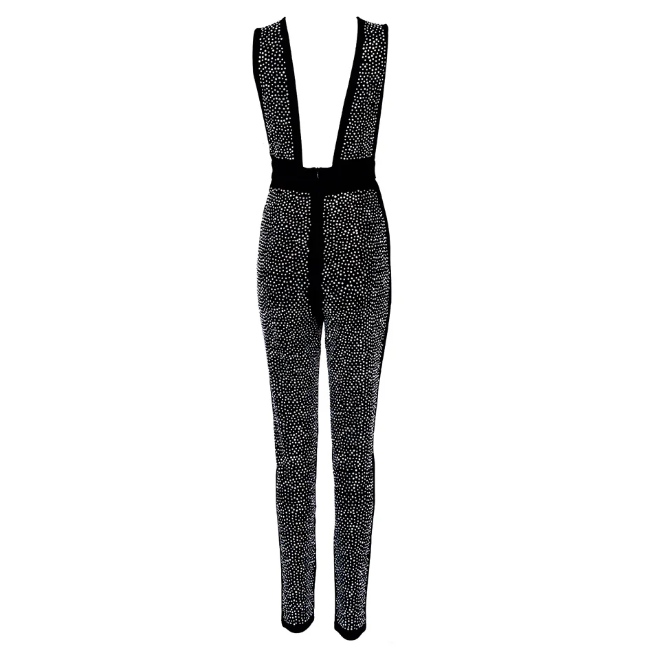 rhinestone studded jumpsuit