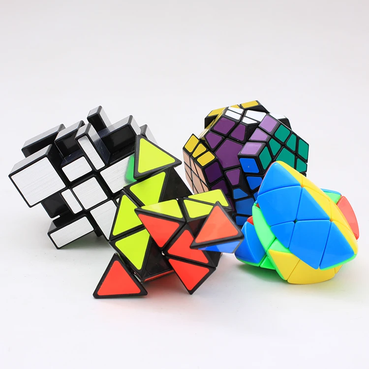 Shengshou Комплект 4 шт./компл. подарочный набор Magic Cube зеркало куб головоломка IQ развивающие Кубик Рубика головоломки игрушки для детей