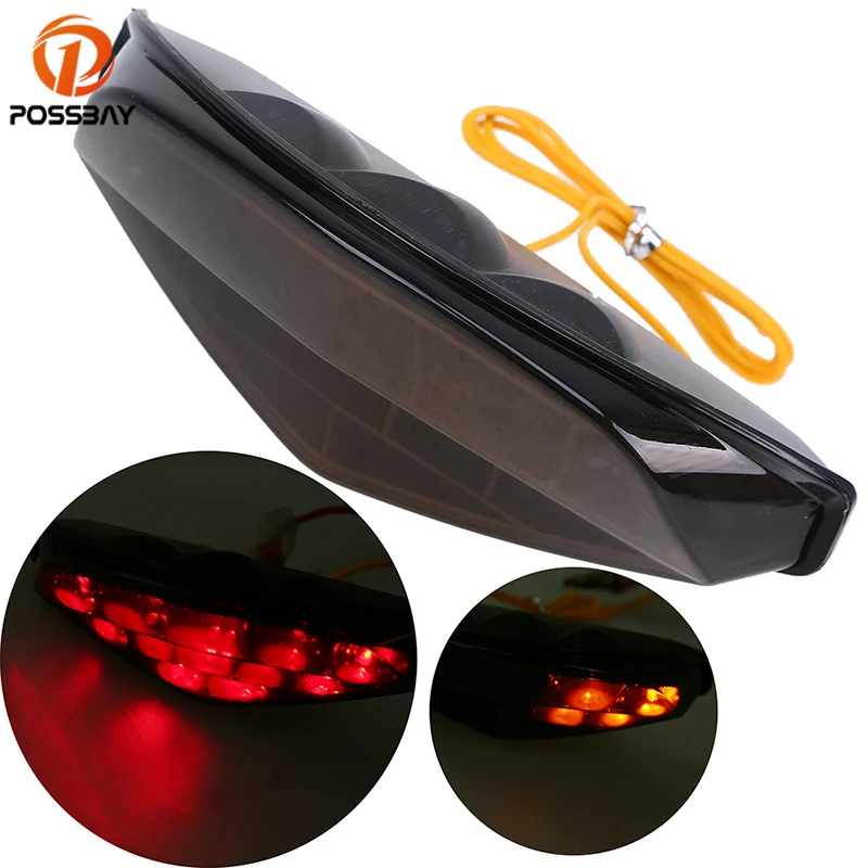 

POSSBAY Motorcycle Taillight 12V LED Flashing Brake Light Stop Turn Signals Lamp Motorbike Tail Luces For Ducati Monster 696 796