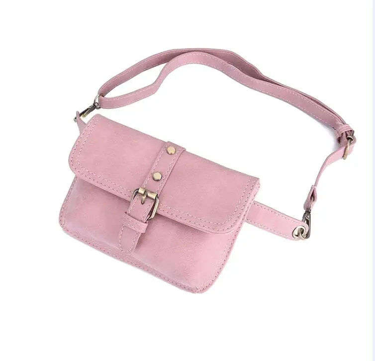 Jiessie& Angela, винтажный стиль, женская кожаная поясная сумка, брендовая Дизайнерская Женская поясная сумка, поясная сумка, женская сумка, поясная сумка - Цвет: pink
