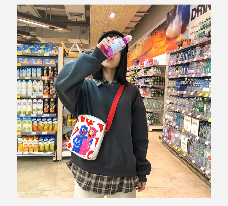 Menghuo Ins Super Popular Women Canvas Shoulder Bags Cute Small Mobile Phone Bags for Girls Boys hip hop chic Hand Pouch Bolsos_30