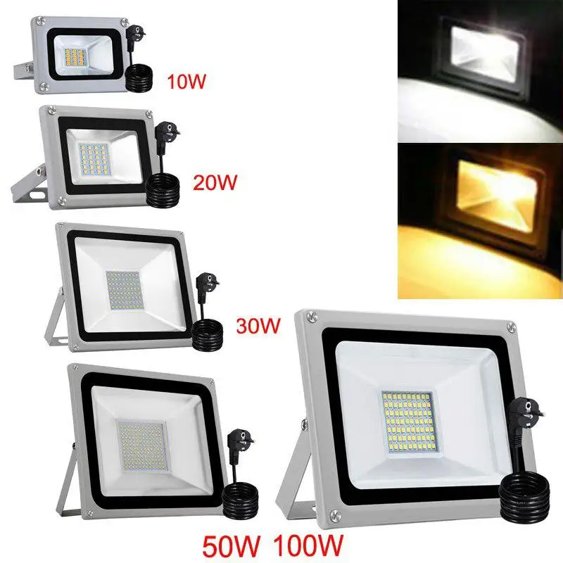 LED Floodlight PIR Sensor Motion 10/20/30/50/100W Outdoor Security Flood Light 