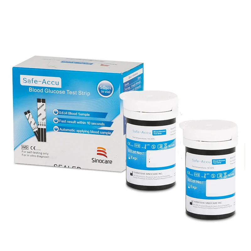 Genuine SANNUO Safe Accu Blood Glucose Test Strips With Blood Collection Needle 50pcs+50pcs Blood Glucose Meter Disposables-5