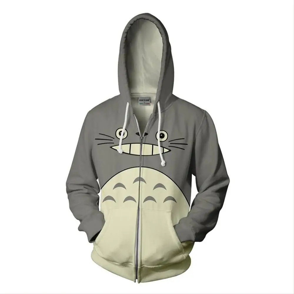 

Tonari no Totoro Cosplay Hoodie 3D Print Zipper Up Hooded Hoodie Coat Sweatshirt Jacket Coat