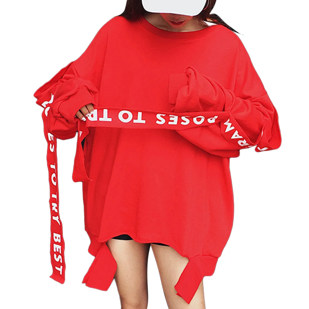 2018 Harajuku Women Oversized Hoodies korean Kpop Letter