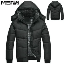 MISNIKI Neue Mode Hood Schwarz Winter Jacke Männer Warmen Mantel Parka Männer