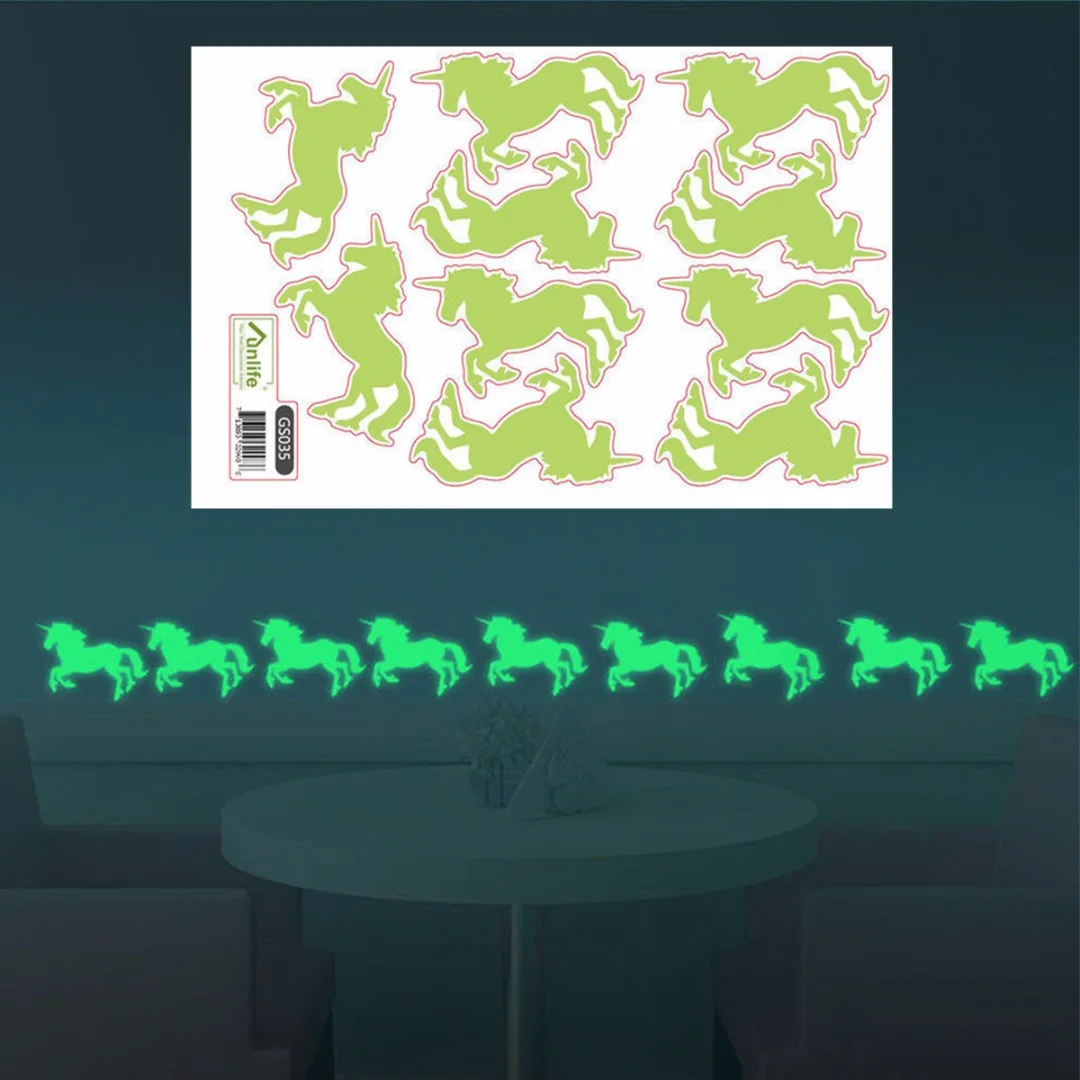 Vinyl Glow In The Dark Unicorn Decal Art Mural Home Room Decor Ceiling Wall Sticker