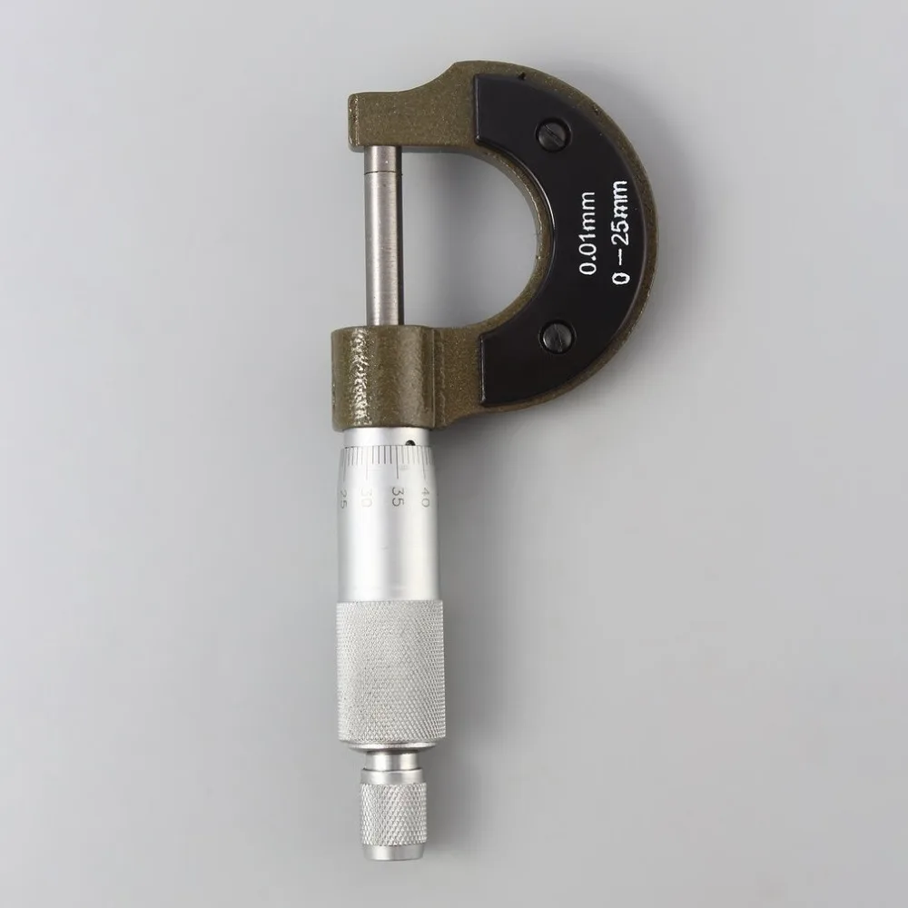 Лучший 0-25 мм 0,01 мм Манометр наружный метрический микрометрический инструмент с металлом для механического суппорта качественный инструмент Прямая поставка