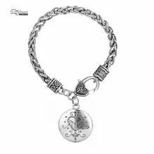 Моя форма Ezili Freda Voodoo Loa Veve Подвески ручной штампованный Vodoun Lwa любовь талисман цепь браслет Hoodoo браслет-амулет