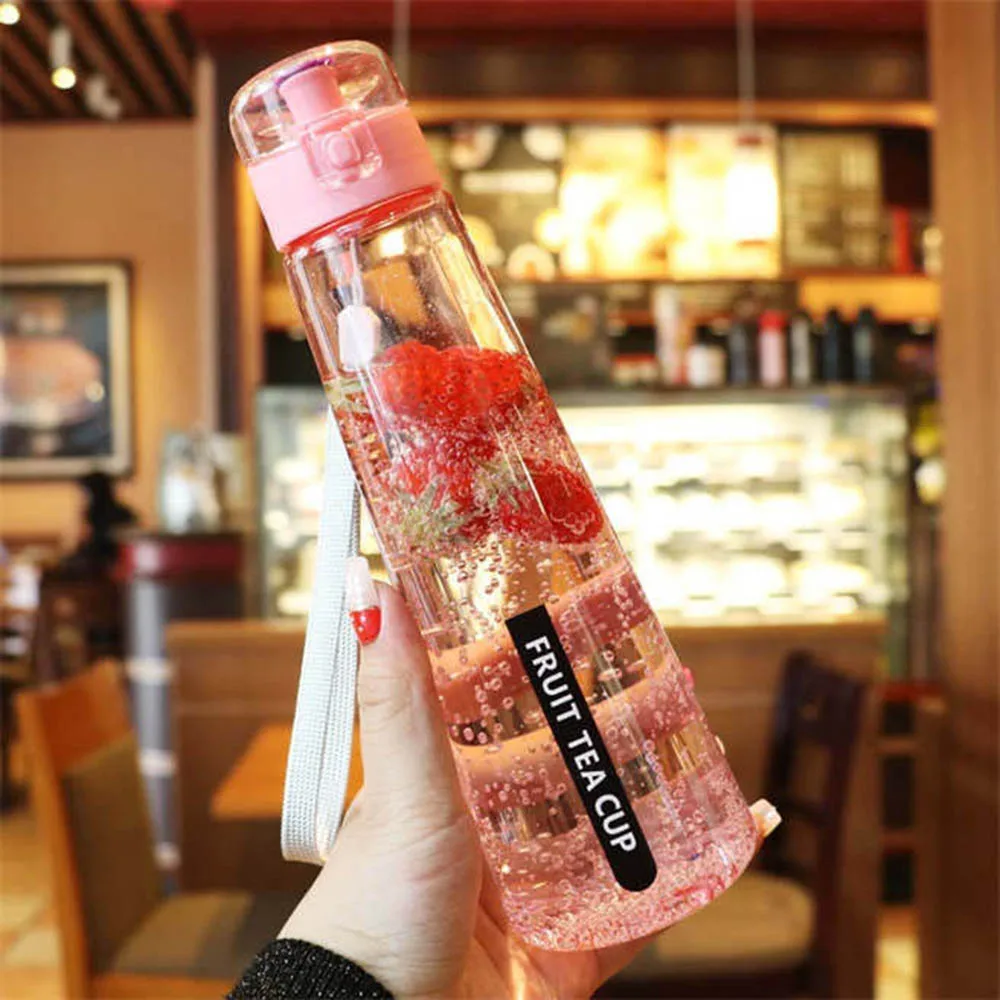 أزياء المحمولة البلاستيك زجاجات كبيرة قدرة الرياضة زجاجة المياه المتناثرة المرافق زجاجة الوجه