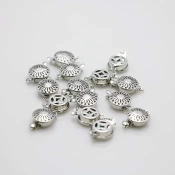 

10PCS Wholesale Snap Button Metal Clasp Accessory Silver-plate For DIY Necklace Bracelet Machining Parts Jewelry Making 12*4.6mm