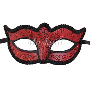 Маски для хеллоуина Черный Золотой Серебряный Синий Розовый Красный зеленый светло-синий Венецианская Маскарадная маска - Цвет: E004RBK