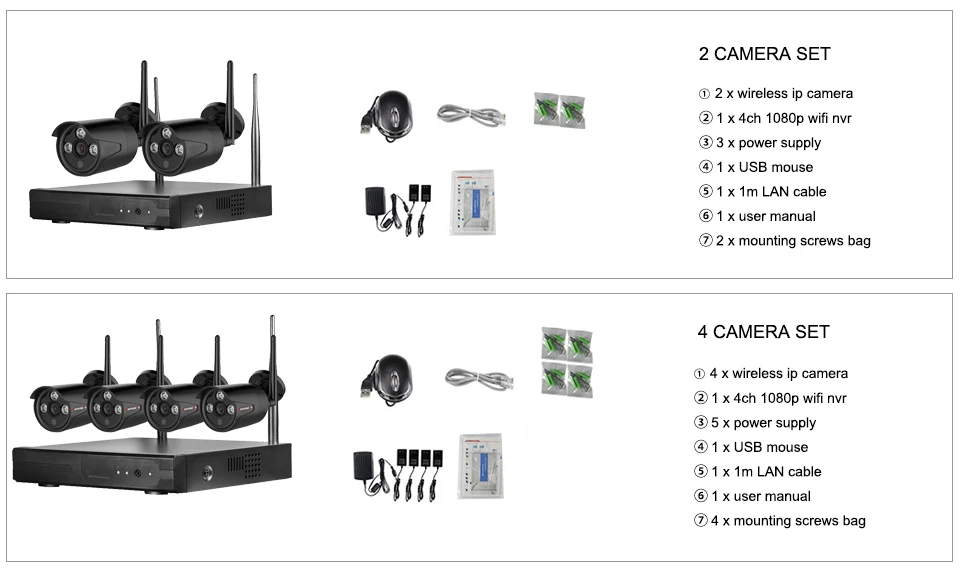 Yanivision CCTV камера системы беспроводной NVR комплект 720 P 4CH дома Wi Fi товары теле и видеонаблюдения Открытый IP комплект водонепроница