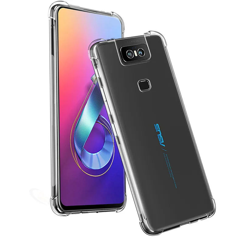 Phone Back Case Transparent For Asus Zenfone 6Z 6 ZS630KL 2019 Silm Silicone Soft Airbag TPU ASUS 5Z ZS620KL ZB631KL Cover |