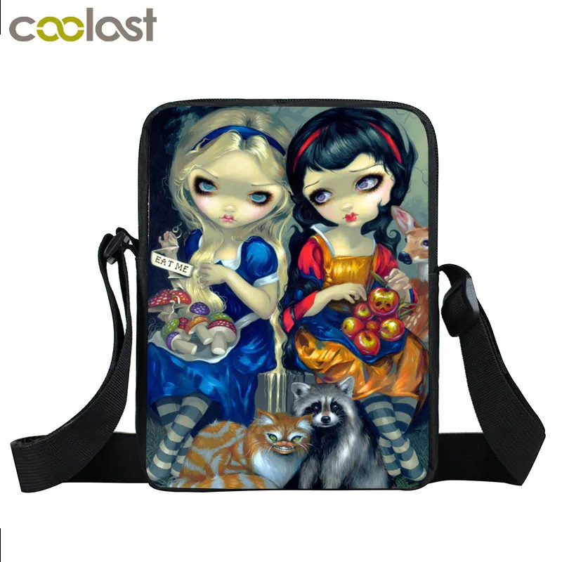 Cartoon Gothic Girl Mini Messenger font b Bag b font Women Handbags Girls Travel font b