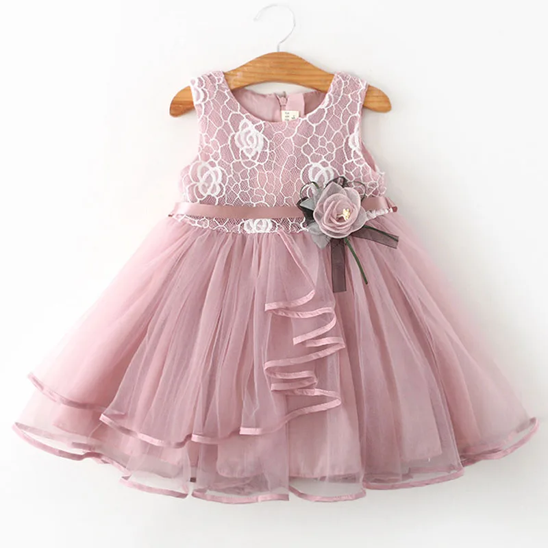 

Kids wear girls summer dress lace princess dress soft gauze dress rose flower pettiskirt beautiful baby clothes girl dress up