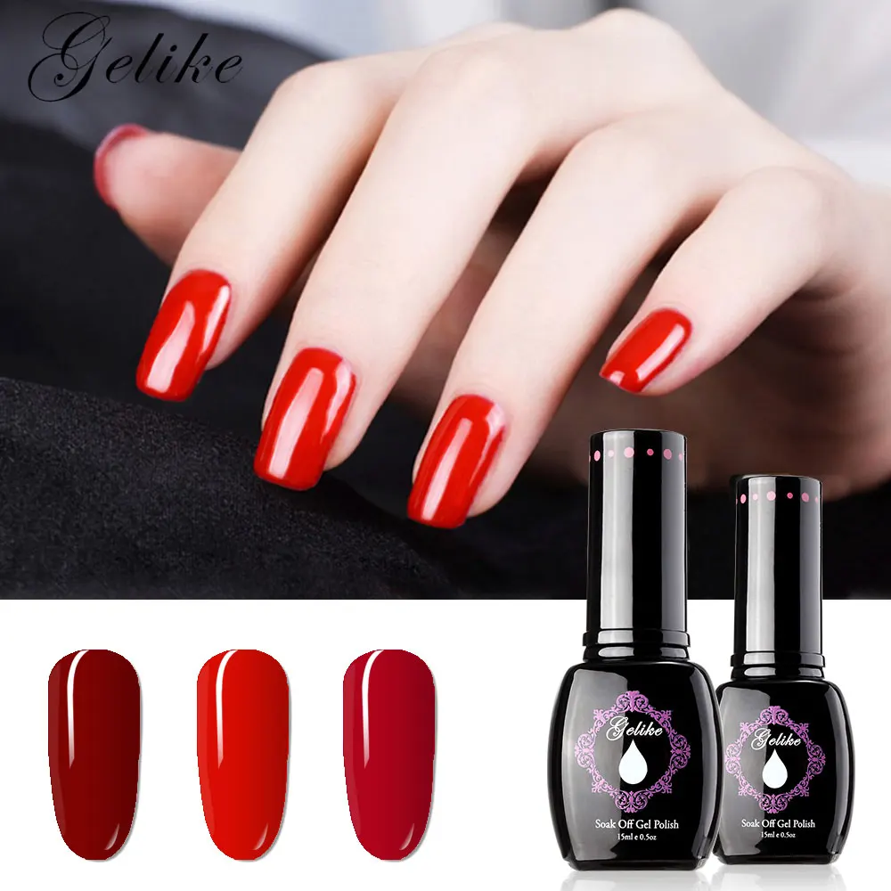 

Gelike Colorful Polish Soak Off UV LED Gel Nail Polish 15ml UV LED Nail Gel Polish for Nail Art