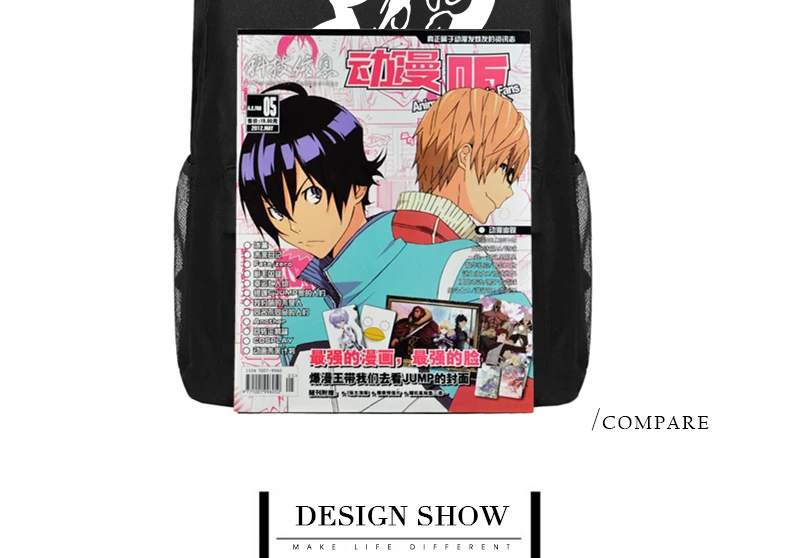 Teenage Girls Backpack Persona5 School Bag Black Oxford Mochila Persona 5 Daypack (13)