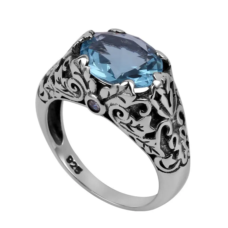 Szjinao оптовая продажа ювелирных изделий Индивидуальные Модные идеально для женщин обручальные кольца Синий Аквамарин кольцо из