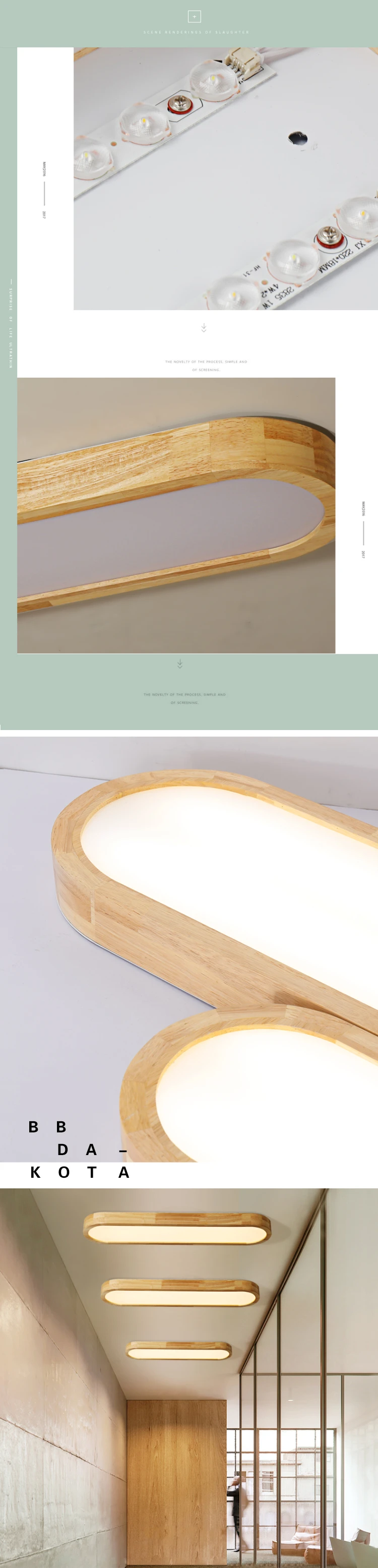 Деревянный натуральный современный светодиодный подвесной светильник для столовой, гостиной, кухни, светодиодный подвесной светильник, подвесной светильник
