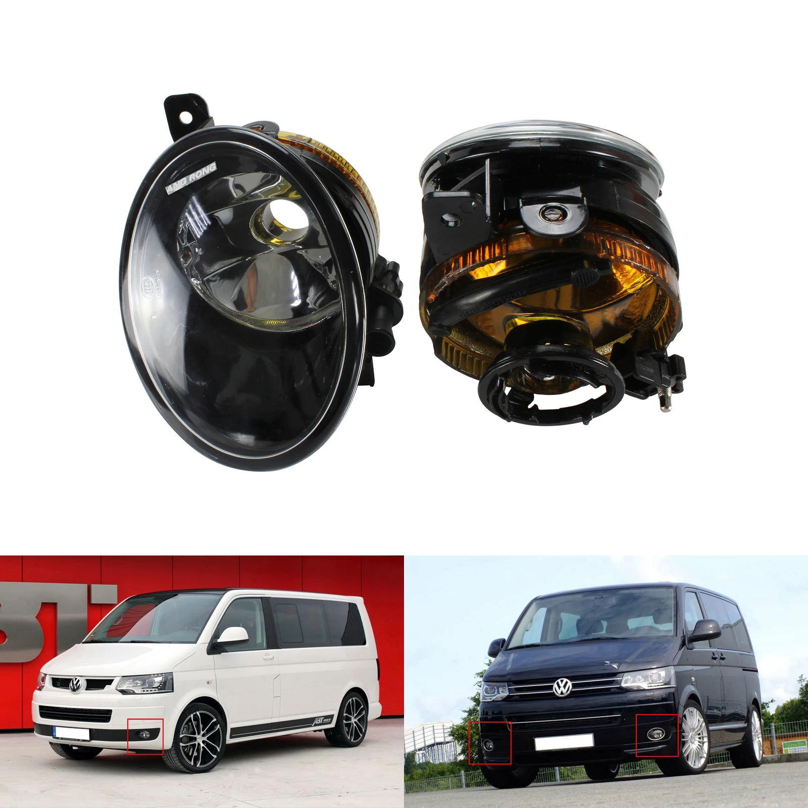 ANGRONG 1 пара передних противотуманных фар в сборе без лампы для VW Transporter T5 Caravelle 2010