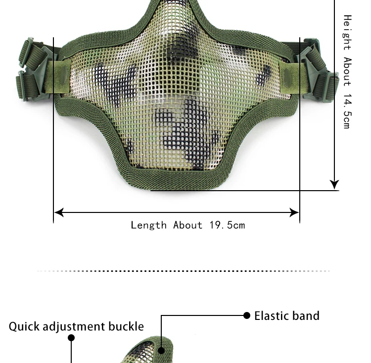 ActionUnion Страйкбол Череп Половина маска для лица тактические металлические стальные сетки провода маски защиты Велоспорт Охота Пейнтбол CS