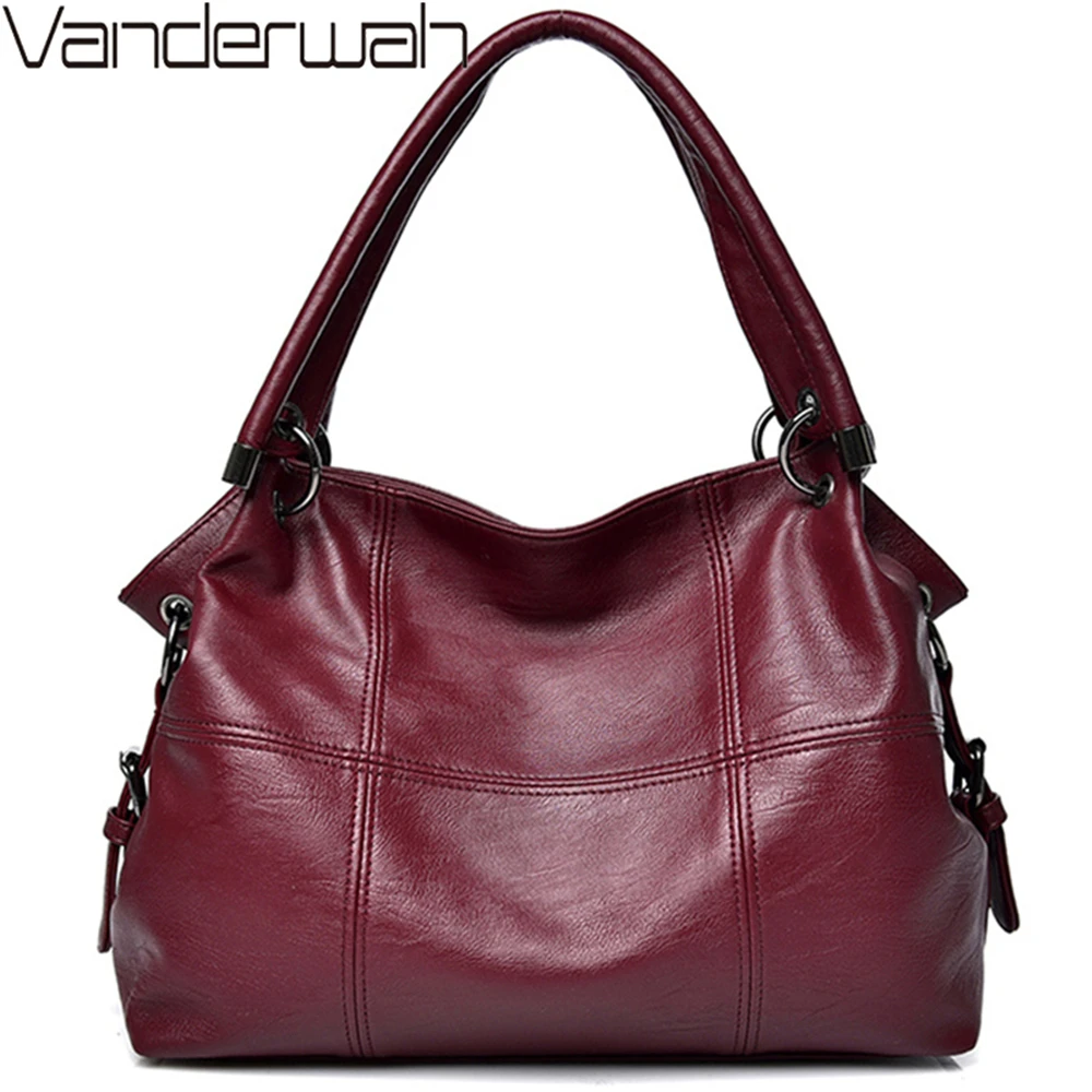 

Luxury Vintage Handbags for Women Leather Shoulder Bag Female Famous Brand Simple Casual Tote Bag Sac A Main Femme Handbag 2019