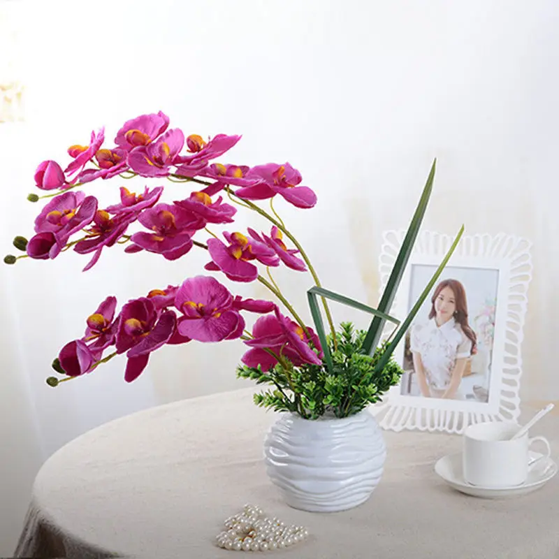 Высокое качество Искусственные Поддельные бабочка Орхидея цветок украшения дома сада