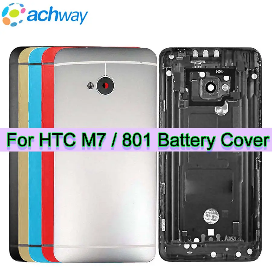 

For HTC One M7 801e 801n Battery Cover Door Back Housing Rear Case For HTC One M7 Battery Door Replacement Parts