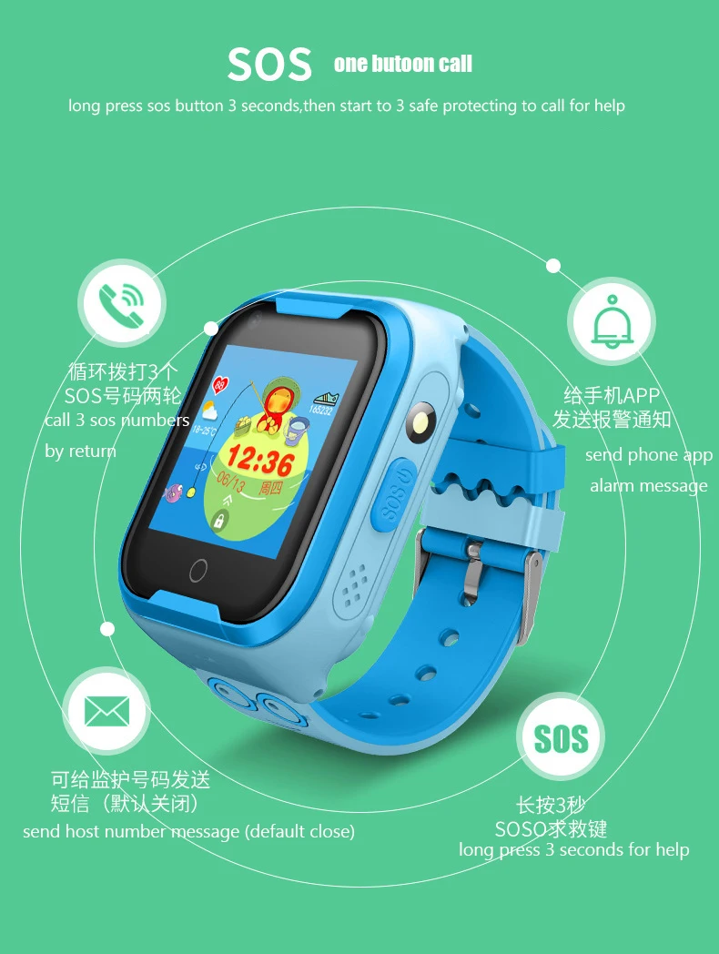 Новые смарт-часы с видео звонком 4G для детей Детские ip67 водонепроницаемые gps Wi-Fi позиционирование с камерой голосового чата SOS анти-потеря