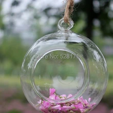 8 шт./партия 8 см современная подвесная прозрачная Хрустальная ваза с плоским дном цветочные шарики террариумные вазы для свадьбы