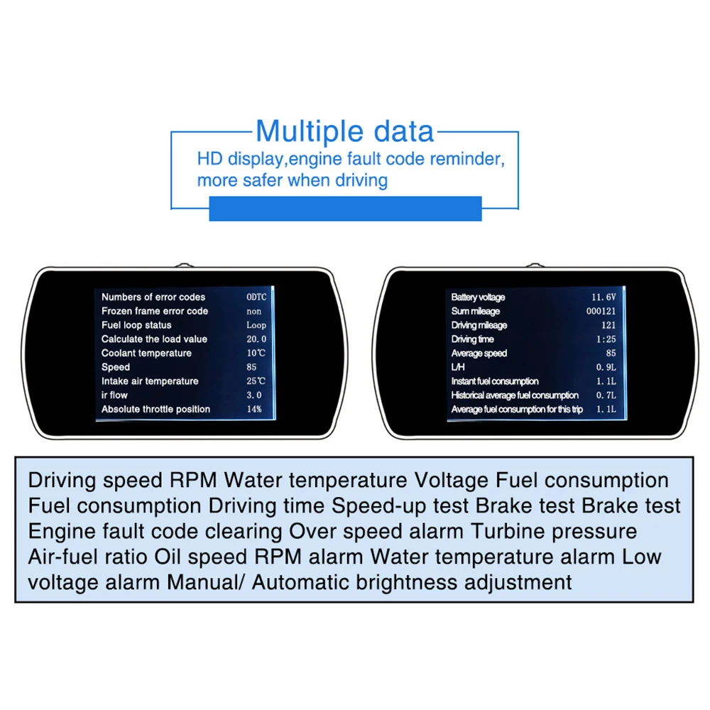 OBDSPACE P12 OBD2 Head Up дисплей бортовой цифровой компьютер Smart HUD Спидометр напряжение расход топлива сигнализация OBDII дисплей