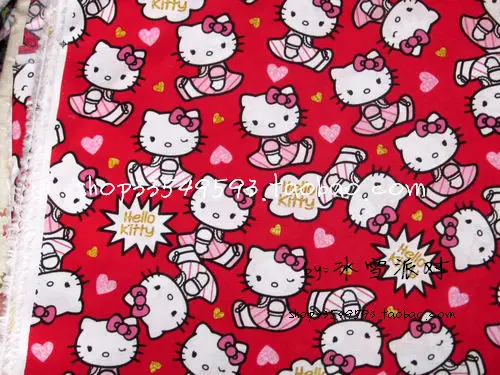 Привет котенок кошка ткани 140*50 см 1 шт. Красный Hello Kitty Ткань Хлопок Ткань Telas Лоскутное Прекрасный Hello kitty Печати На Ткани швейная Детская Одежда