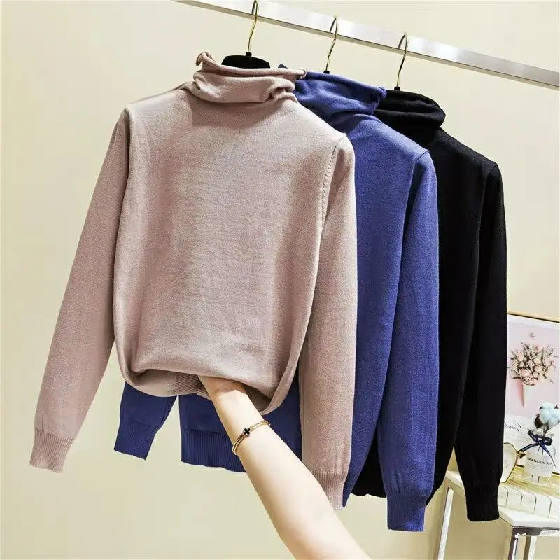 2019 casual Pile collar spring autumn slim Sweater pullovers Women Long Sleeve basic knit top female Macaron turtleneck sweater 2019 casual Pile collar spring autumn slim Sweater pullovers Women Long Sleeve basic knit top female Macaron turtleneck sweater