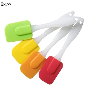 Small Split Silicone Scraper Cake Cream Spatula Rubber Blade Translucent Stirring Scraper Baking Tool Kitchen Gadget
