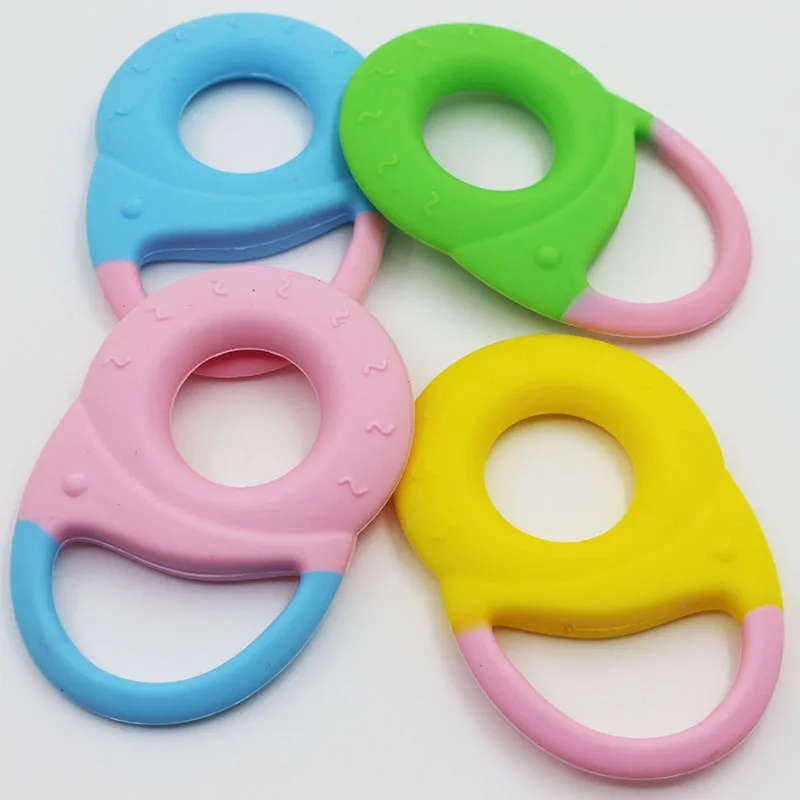 New Baby Teethers Silicone Circle Teething Training Sensory Baby Teething Ring Baby Dental Care Handmade Ring 