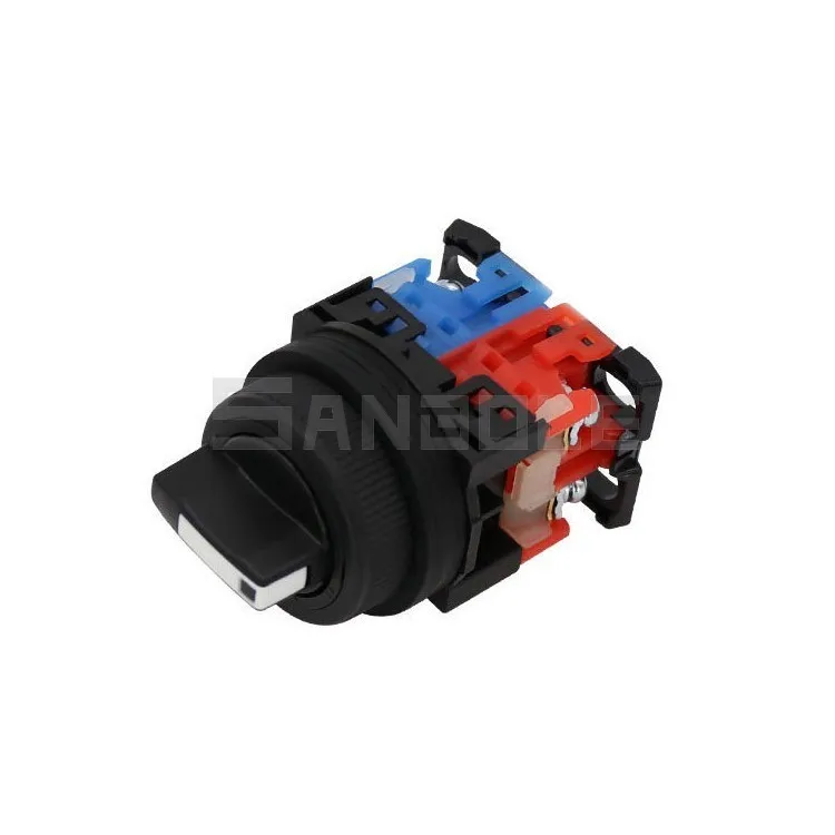 30 мм Селекторный поворотный переключатель с тремя позициями черная ручка для