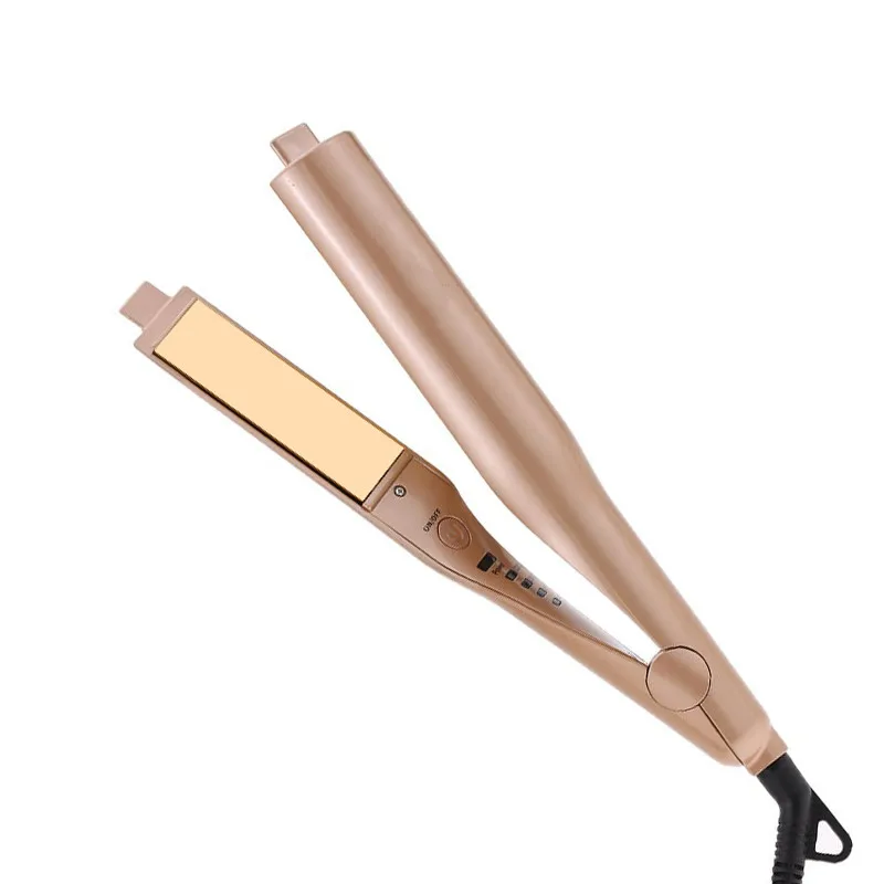 

2018 Salon Quality 2 in 1 Hair Curling & Straightening Iron Gold Hair Curler Straightener Irons Hair Styling Tools