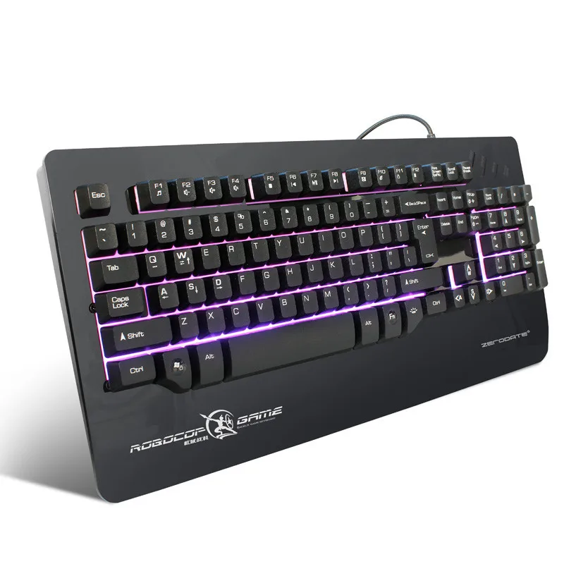 ZERODATE X12 3 цвета светящийся светодиодный USB Проводная игровая клавиатура с подсветкой Эргономичный дизайн APR25