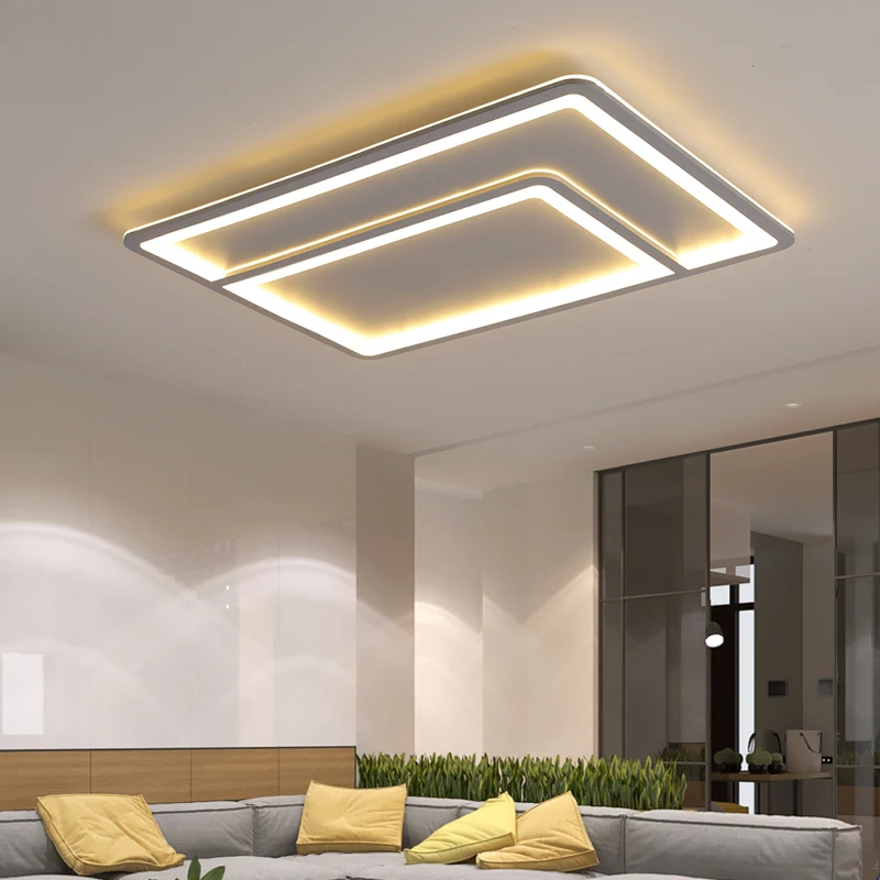 

Grey Color Modern led Chandelier for living room bedroom study room Rectangle/Round/Square Chandelier 90-260V Free Shipping