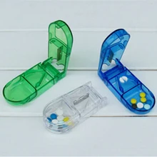 3 цвета коробка для пилюль портативный удобный ящик для хранения нож для разрезания таблеток разветвитель для лекарств держатель для таблеток нож для таблеток коробка для таблеток