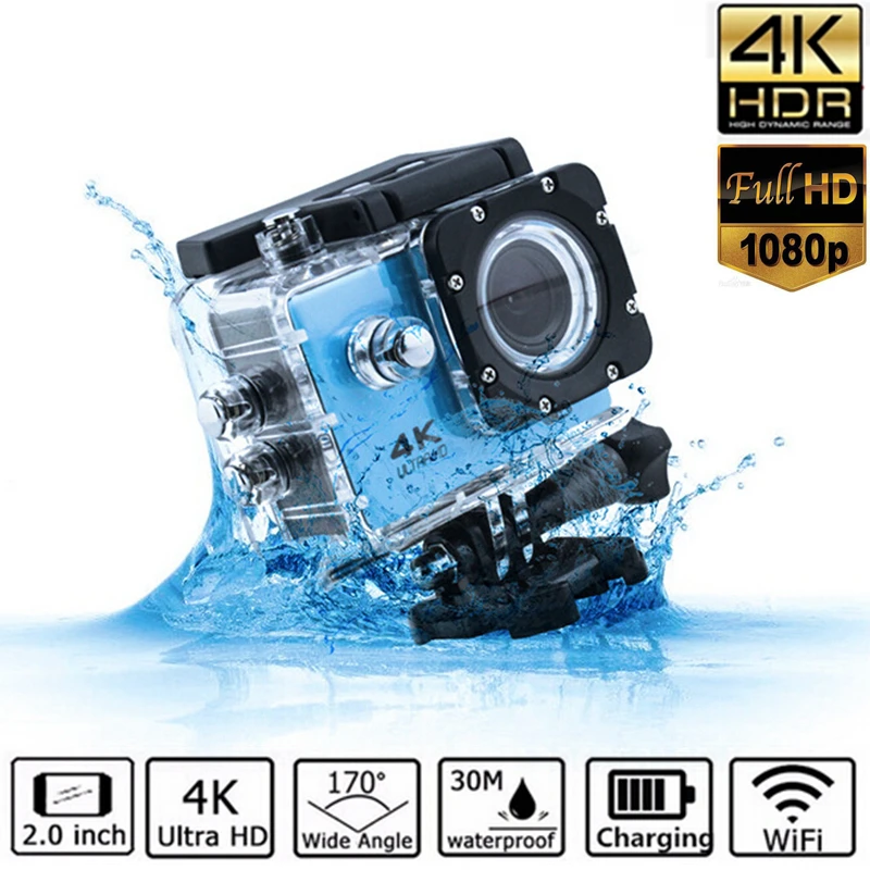 2-Дюймовая видеокамера TPS LCP 4K Ultra HD FHD 1080P спортивная DV UHD экшн Wi-Fi с защитой от