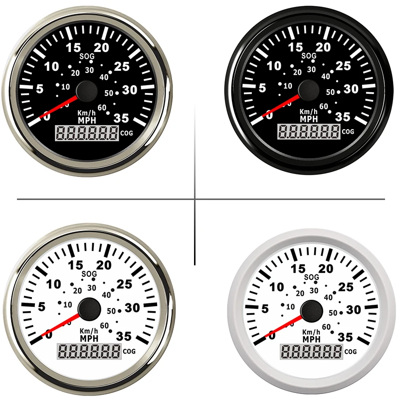 60KMH 1 шт. gps измеритель скорости цифровой водонепроницаемый 35MPH измеритель скорости подходит для мотоцикла, лодки, автомобиля с красной подсветкой, нержавеющая рамка